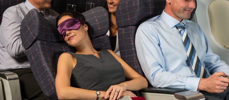 sleeping on an airplane
