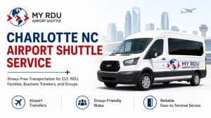 Charlotte NC airport shuttle service by My RDU Airport Shuttle